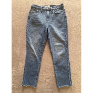 Madewell The Perfect Vintage Jean Medium Wash Raw Hem High Rise Denim 28